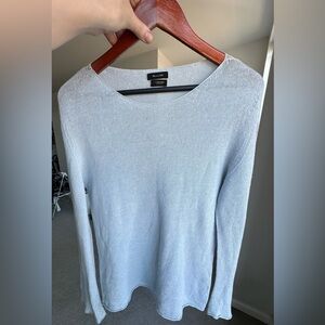 💄Massimo Dutti Linen Light Blue Women's Long Sleeve Top M